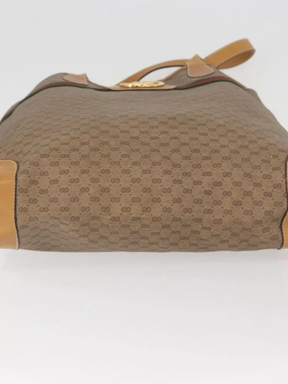 GUCCI Micro GG Supreme Web Sherry Line Bag PVC Beige 002 904 0131 Auth yk20192A